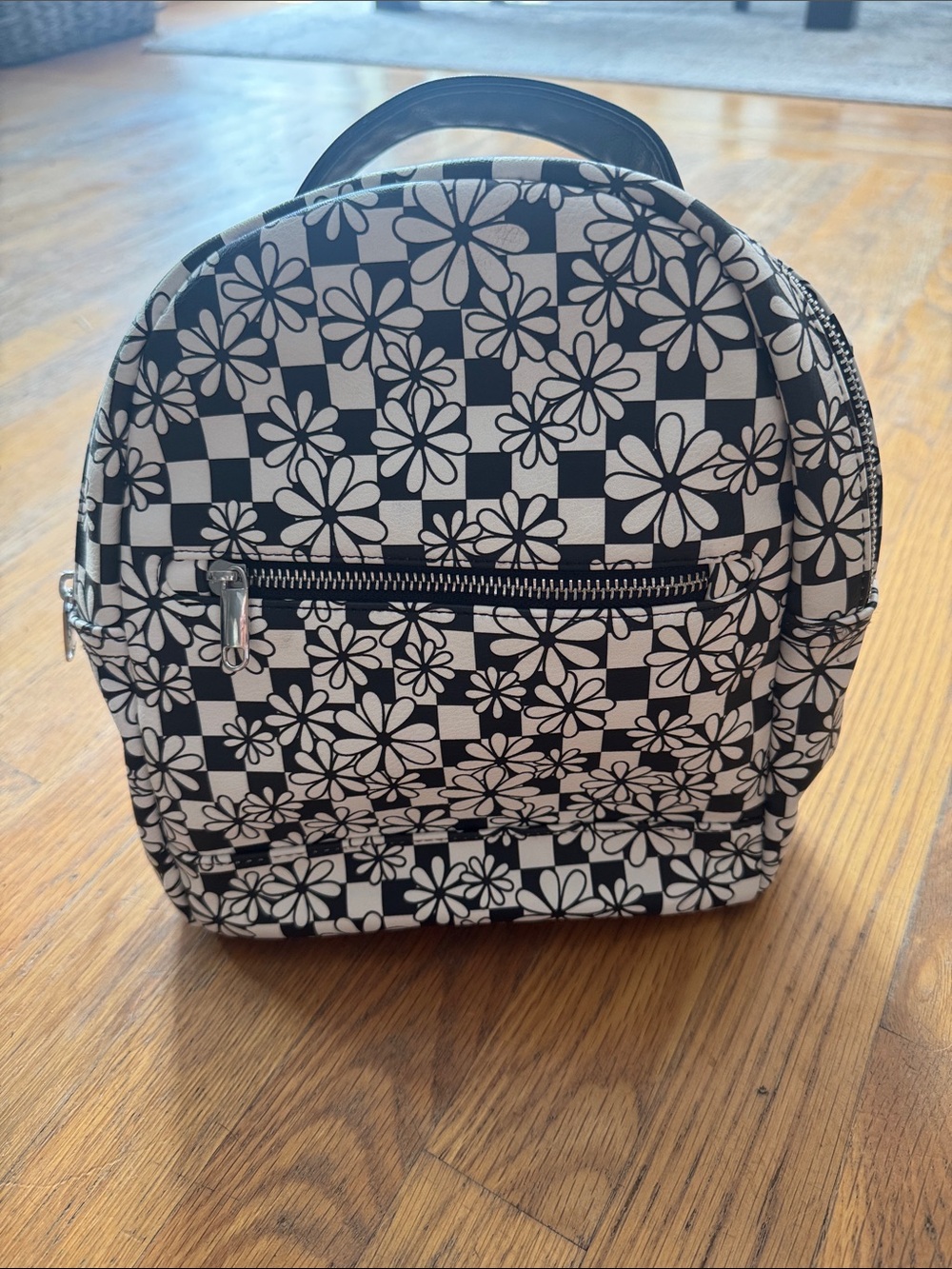 Fun black and white mini backpack